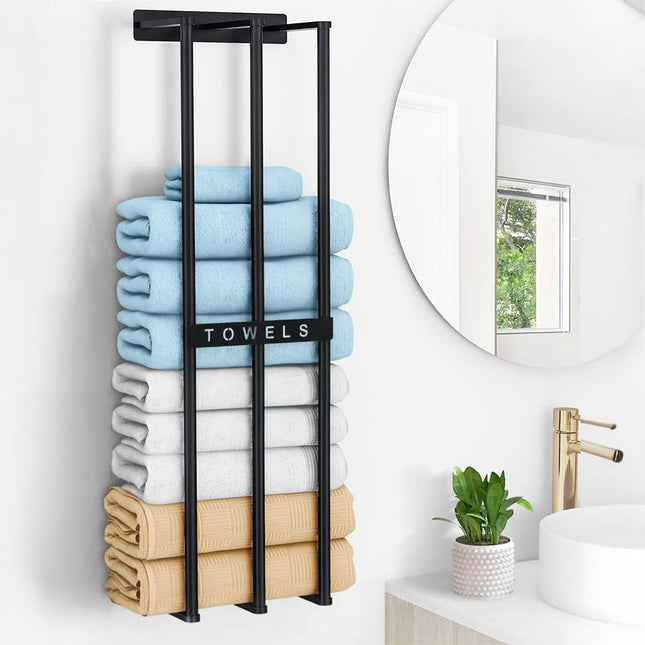 Premium Iron Space-Saving Bathroom Wall Mounted Towel Rack