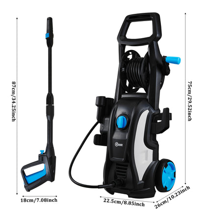 90 Bar High Pressure Washer with 1600W Power and Aluminum Motor