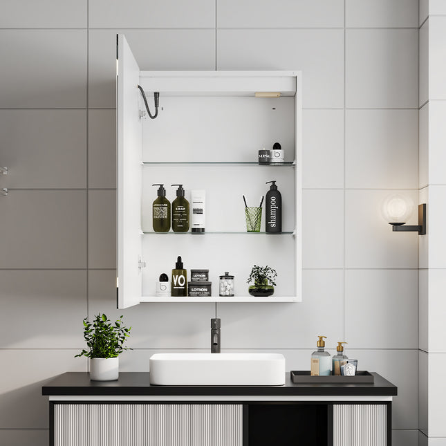 Rectangular 1 Door LED Dimmable Mirror Cabinet