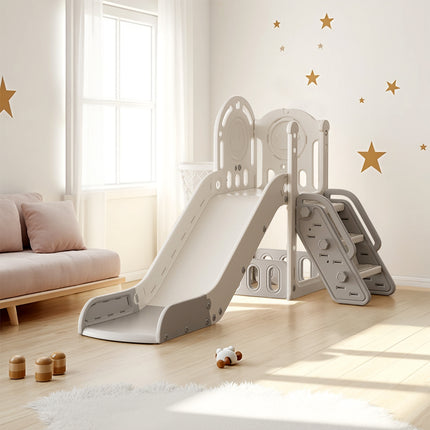 Toddler Slide Playset with Basketball Hoop and Climbing Stairs