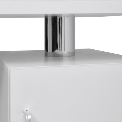White Rolling Manicure Salon Station with Storage