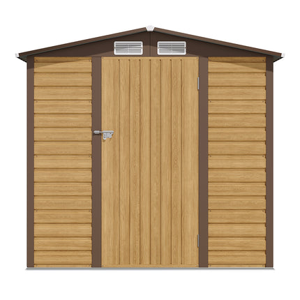 Outdoor Galvanized Steel Tawny Storage Shed
