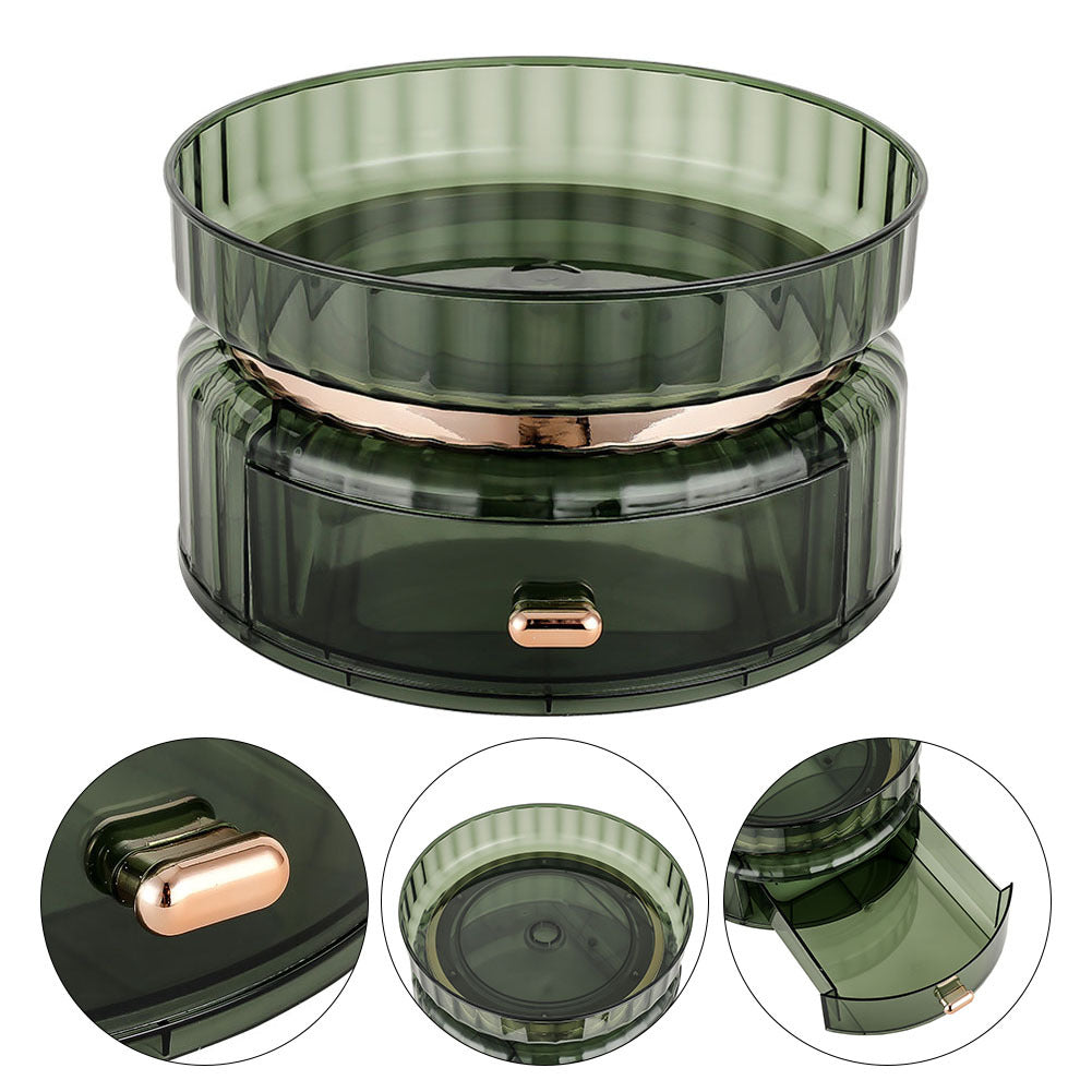 360° Rotating Makeup Organizer with Drawer