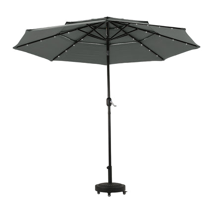 Outdoor 3-Tier Umbrella with Solar Lights without Base