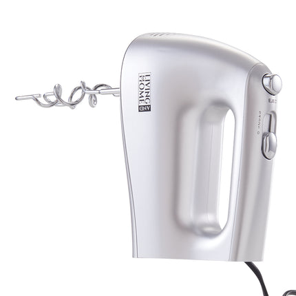 250W Silver Hand Mixer Electric Whisk with 5 Speeds
