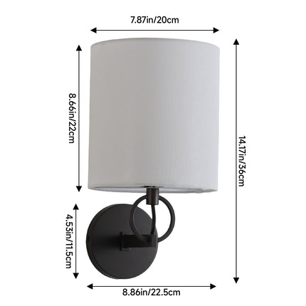 Metal Wall Light with Fabric Lampshade
