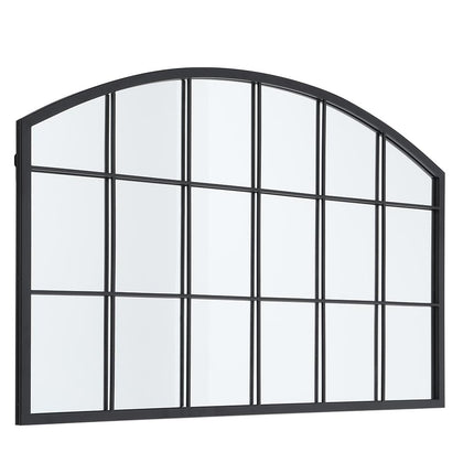 Arched Wall Mirror for Decor Modern Black Framed Window Mirror