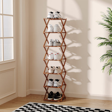 7-Tier Bamboo Folding Shoe Rack