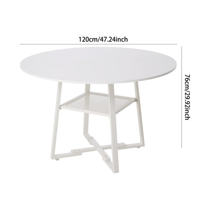 Round Dining Table with Storage Shelf
