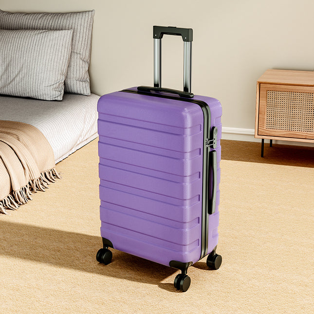 Purple 20 inch Hard Shell Rolling Luggage Trolley Travel Case