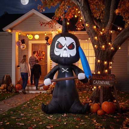 6.6FT Halloween Inflatable Grim Reaper Decoration with Built-in Lights