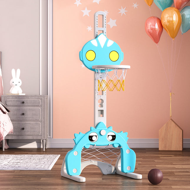 Boys' 2-in-1 Basketball Hoop and Football Goal Set