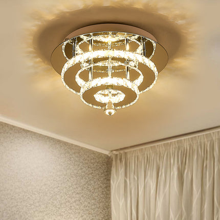 30W LED Ceiling Light Crystal Chandelier Pendant Lamp, Dimmable with Remote