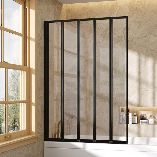 5 Panel Folding Over Bath Shower Screen
