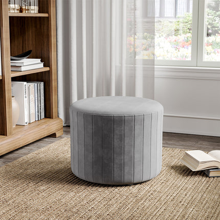 Upholstered Footstool with Anti-slip Foot Pads