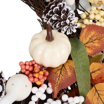 50cm Artificial Fall Wreath for Front Door Halloween Decor