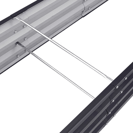 L-Shaped Galvanized Steel Raised Garden Bed Charcoal Black