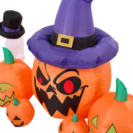 8ft Halloween Inflatable Pumpkin Outdoor Decorations with Ghost