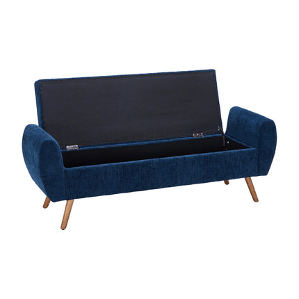 Chenille Upholstered Storage Bench