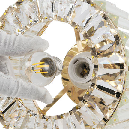 Gold 23cm Crystal Ceiling Light for Living Room and Balcony