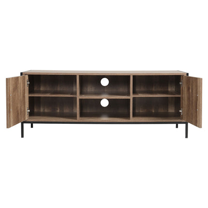 Brown Rustic Metal Frame TV Stand