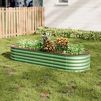 Oval-Shaped Galvanized Steel Raised Garden Bed