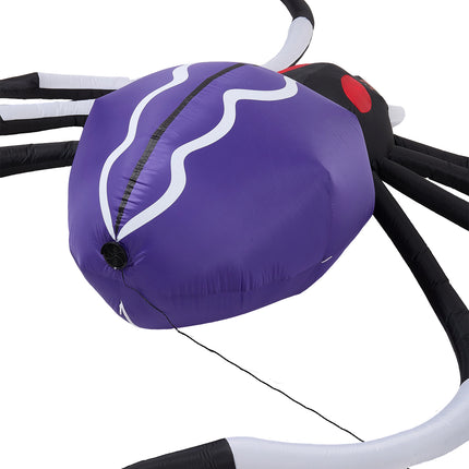 11FT Halloween Inflatable Giant Spider with Built-in LED Lights