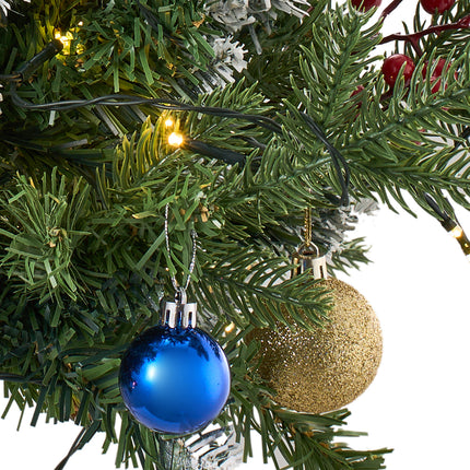 Artificial Christmas Tree with Decorations and LED Lights