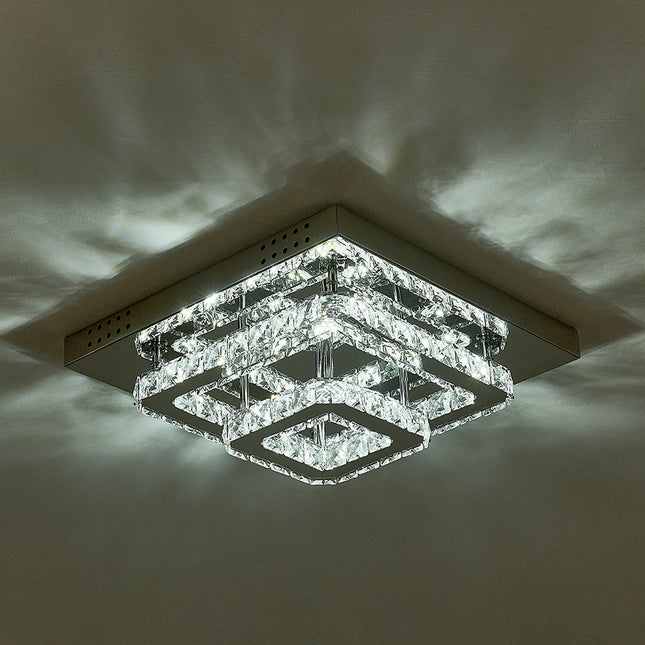 Modern LED Ceiling Light Crystal Chandelier Lamp 40CM Cool White