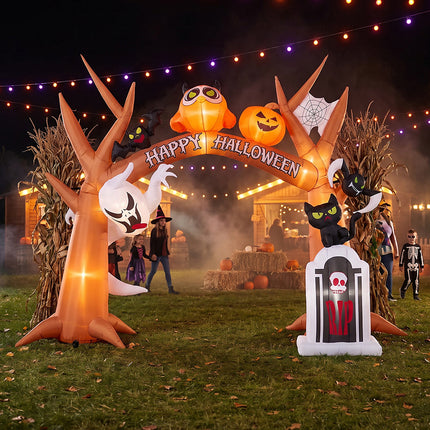 9FT Blow-up Halloween Archway Inflatable Decoration with Built-in LED Light