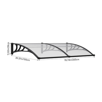 Outdoor Door Canopy Window Awning with Drainage Channel