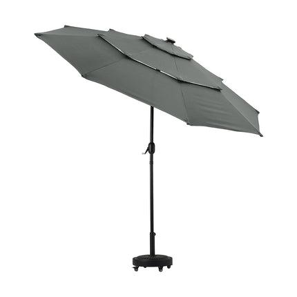 Outdoor 3-Tier Umbrella with Solar Lights without Base