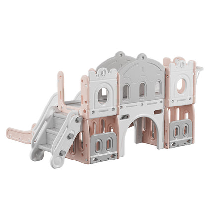 Pink Toddler Indoor Outdoor Toddler Two Slides Playset