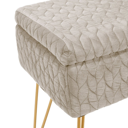 Rectangle Upholstered Storage Ottoman Vanity Stool