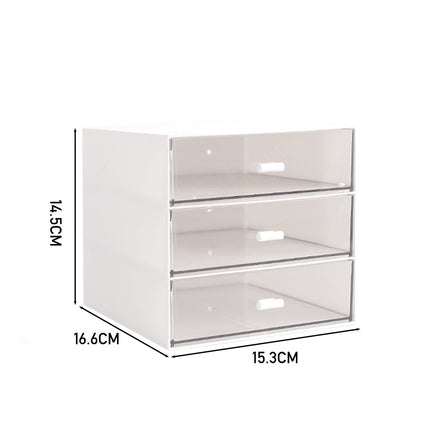 White Plastic 3 Drawer Desk Organizer