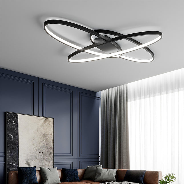 Minimalistic Unique Oval LED Semi-Flush Ceiling Light