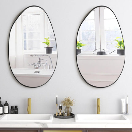 Irregularly Shaped Metal Framed Wall Mirror Decorative