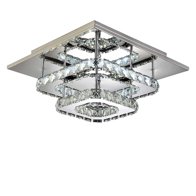 36W LED Ceiling Light Crystal Chandelier Pendant Lamp, Cool White