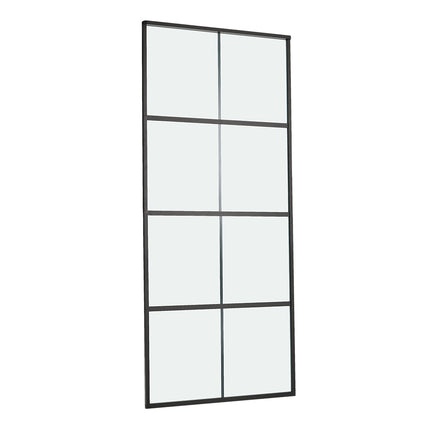 8 Frosted Glass Black Barn Door with Sliding Hardware Kit