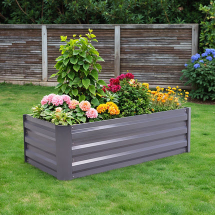 2PCS Outdoor Rectangular Metal Raised Garden Bed