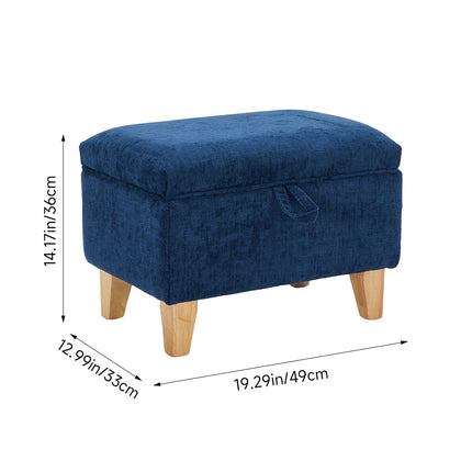 Chenille Upholstered Storage Ottoman