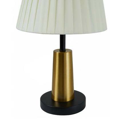 Table Lamp with Pleated Fabric Lampshade