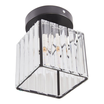 Modern Crystal Ceiling Light with Square Glass Lampshade