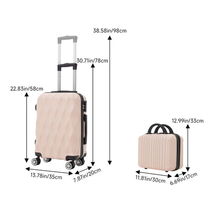 2-Piece Hard Shell Travel Suitcases Luggage Set