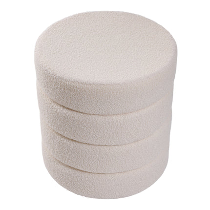 Round Channel Upholstered Footstool