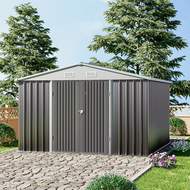 Outdoor Metal Storage Shed with Lockable Door