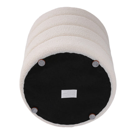 Round Channel Upholstered Footstool
