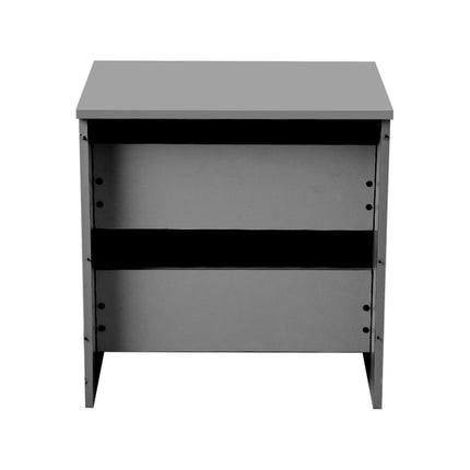 2-Drawer Wooden Nightstand Bedside Table in Grey