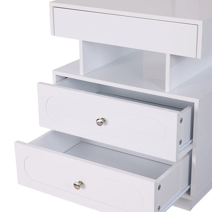 Modern 3-Drawer Bedside Table with RGB Lighting