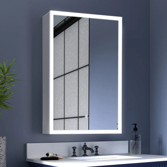 Illuminated LED Mirror Cabinet with Demister Pad & Shaver Socket 500x700mm